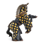 Cheval du Maître des armes cimier taureau Papo en PVC, Collection Médiéval, jouet éducatif idéal pour enfants et collectionneurs