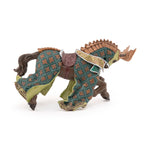 Cheval du Maître des armes cimier dragon Papo en PVC, Collection Médiéval, jouet éducatif idéal pour enfants et collectionneurs