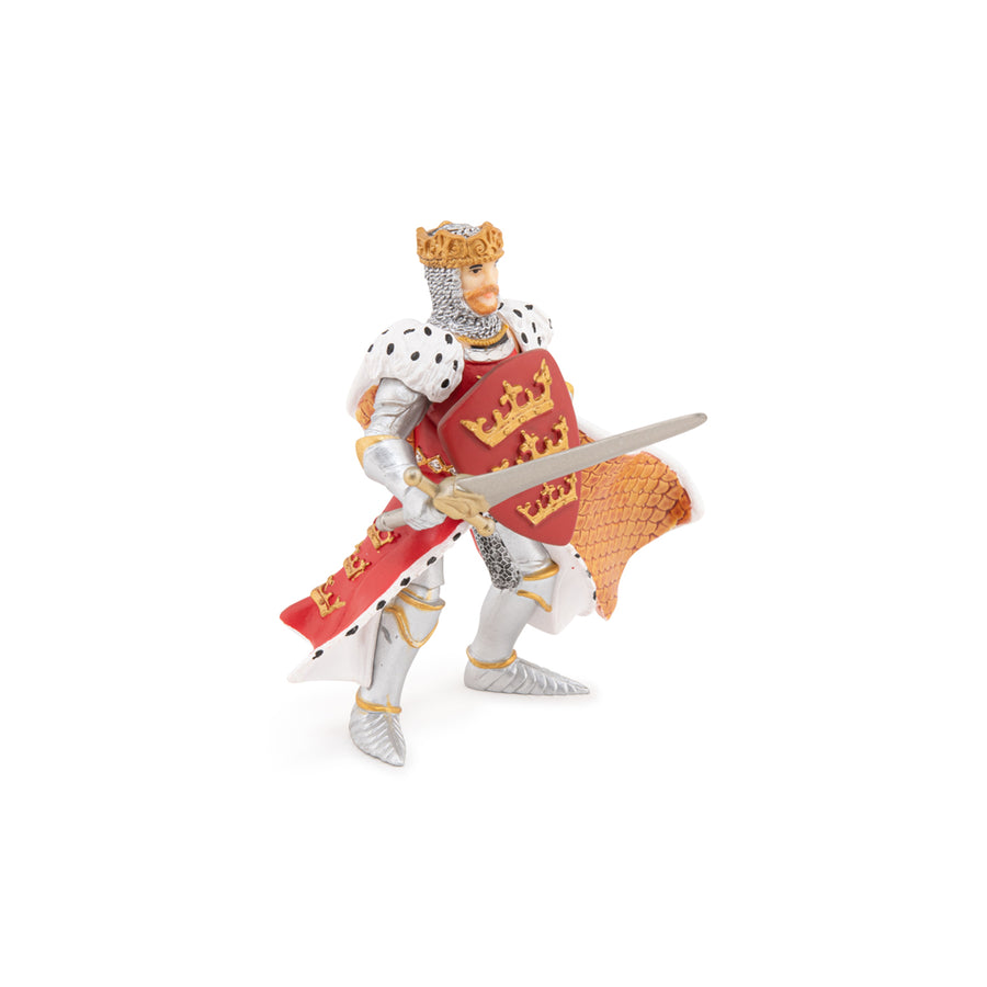 Roi Arthur rouge Papo en PVC, Collection Médiéval, jouet éducatif idéal pour enfants et collectionneurs