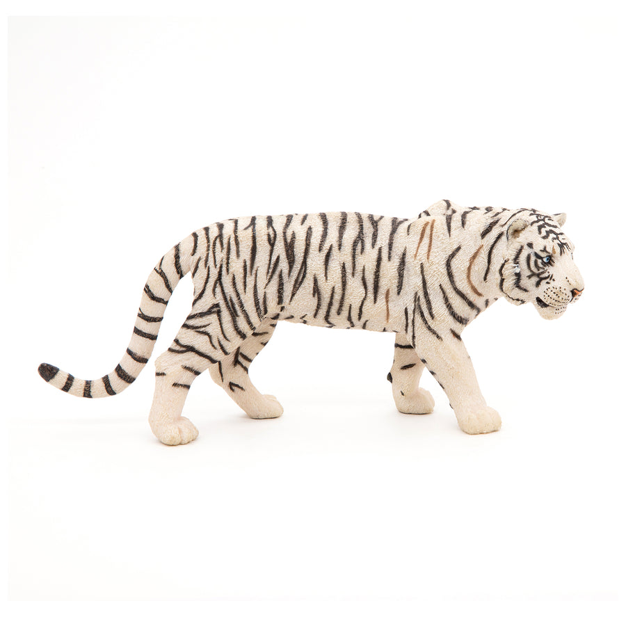 Figurine Tigre blanc Papo en PVC, thème félins, Collection Animaux sauvages, jouet éducatif idéal pour enfants et collectionneurs