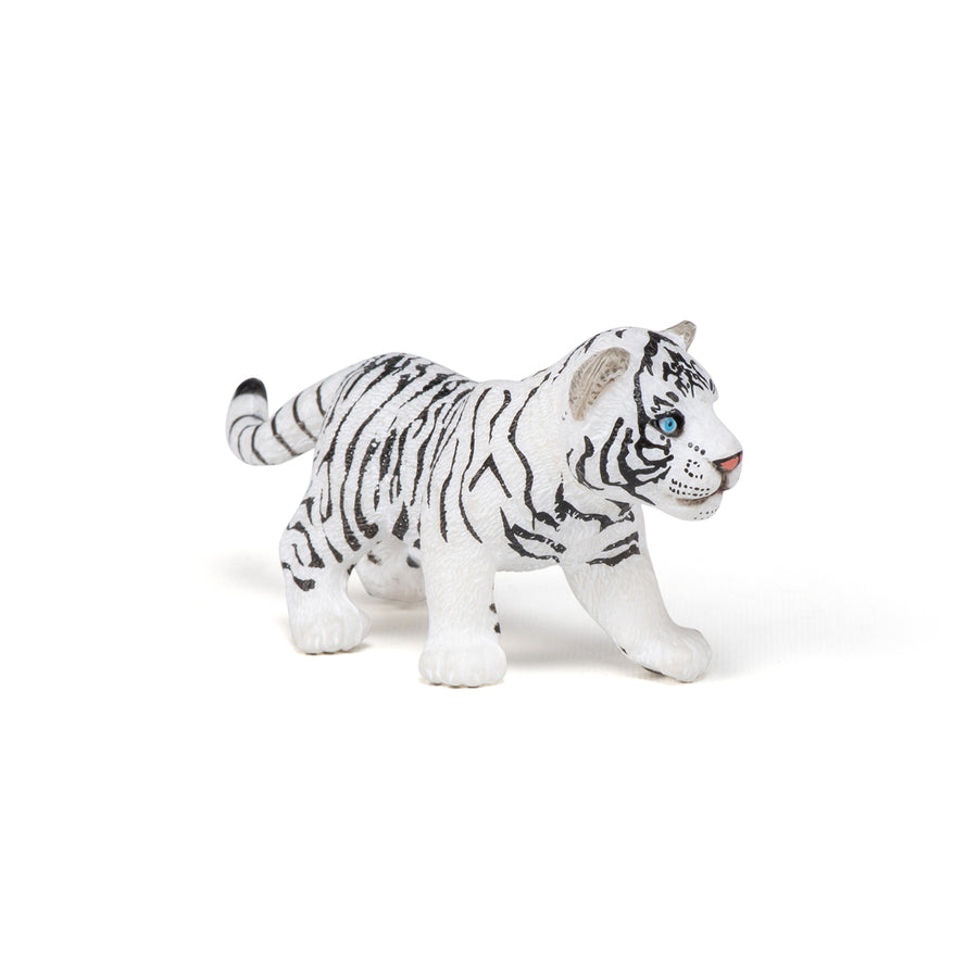 Figurine Bébé tigre blanc Papo en PVC, thème félins, Collection Animaux sauvages, jouet éducatif idéal pour enfants et collectionneurs
