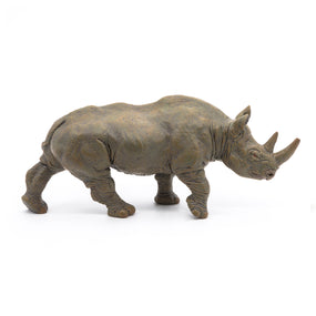 Figurine Rhinocéros noir Papo en PVC, thème savane, Collection Animaux sauvages, jouet éducatif idéal pour enfants et collectionneurs