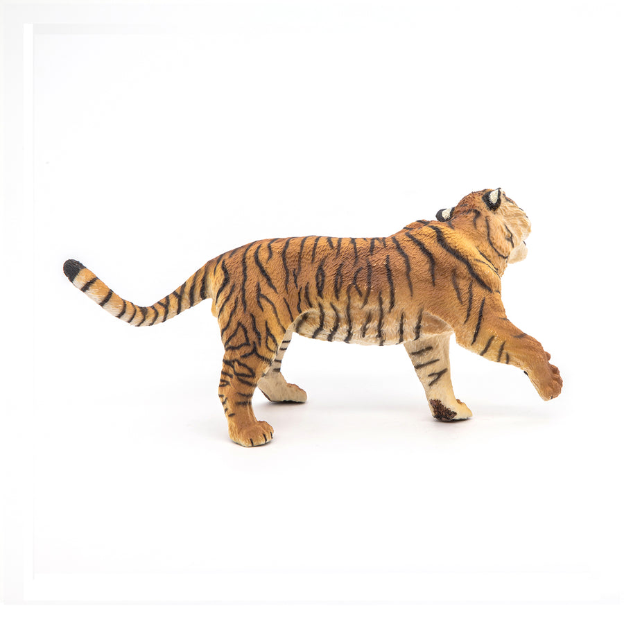 Figurine Tigre rugissant Papo en PVC, thème félins, Collection Animaux sauvages, jouet éducatif idéal pour enfants et collectionneurs
