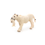 Figurine Lionne blanche avec lionceau Papo en PVC, thème félins, Collection Animaux sauvages, jouet éducatif idéal pour enfants et collectionneurs