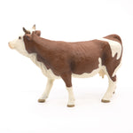 Figurine Vache simmental Papo en PVC, Collection Vie à la ferme, jouet éducatif idéal pour enfants et collectionneurs
