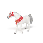 Cheval Arabe blanc en tenue de parade Papo en PVC, Collection chevaux, jouet éducatif idéal pour enfants et collectionneurs